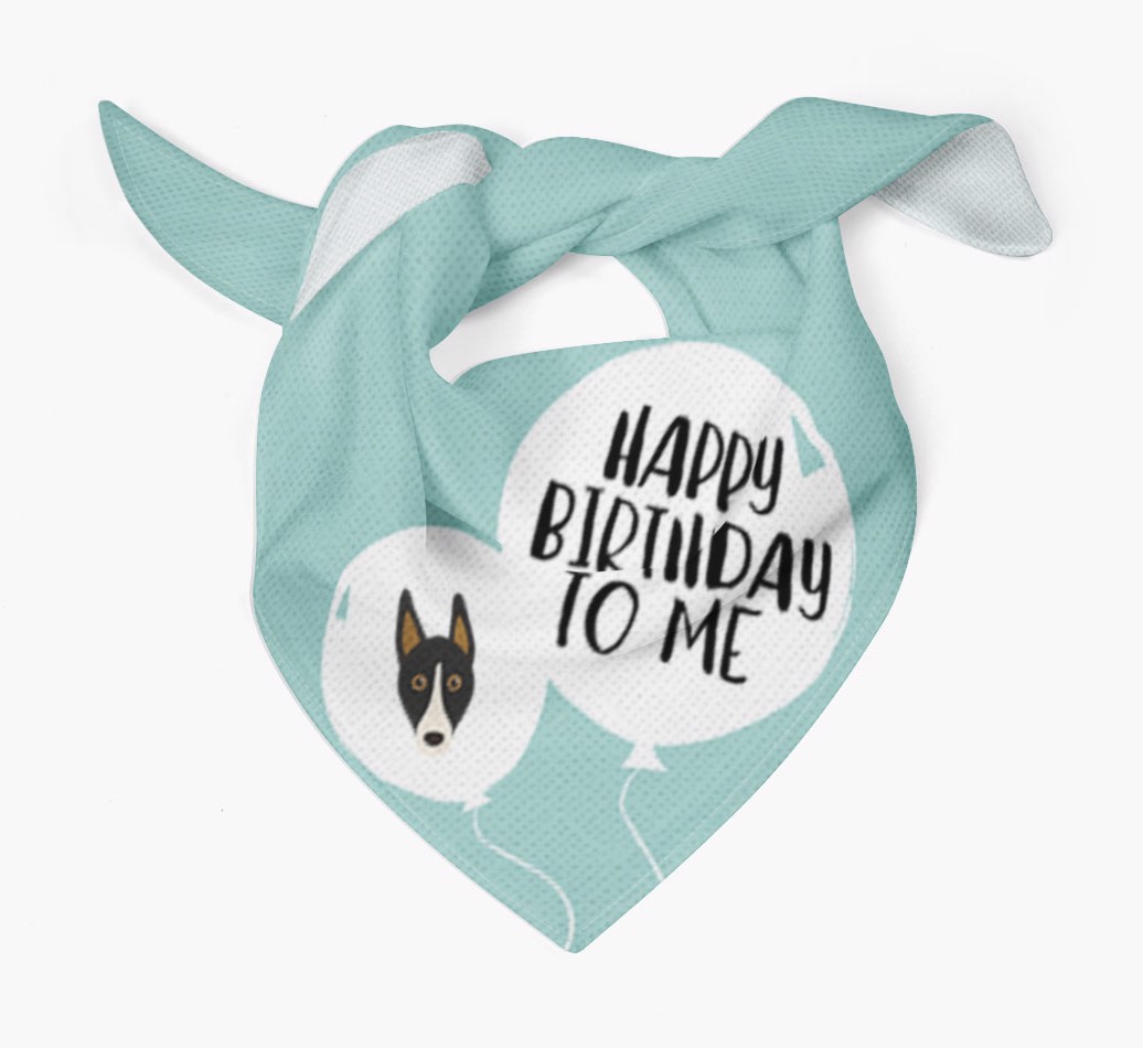 Happy Birthday to {dogsName} Dog Bandana Tied Tied