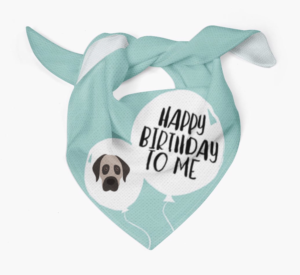 Happy Birthday to {dogsName} Dog Bandana Tied Tied