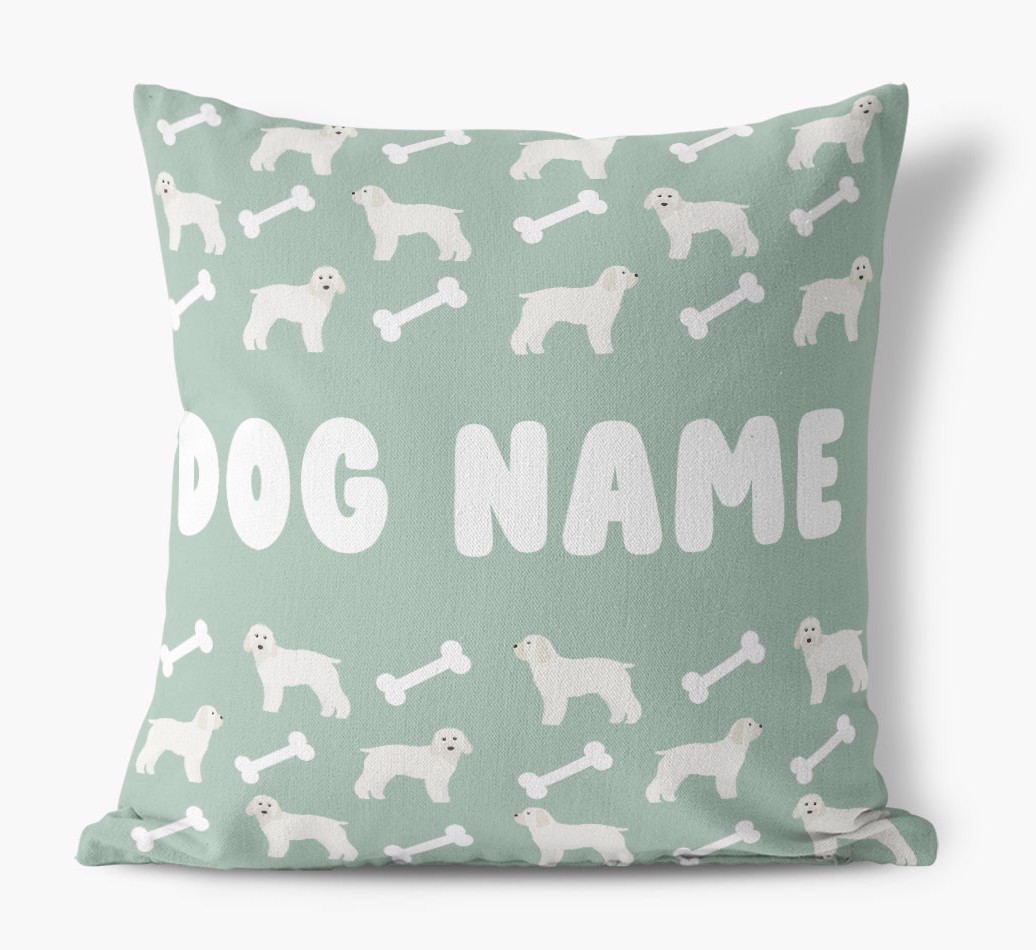 Bone Pattern: Personalized {breedFullName} Canvas Pillow