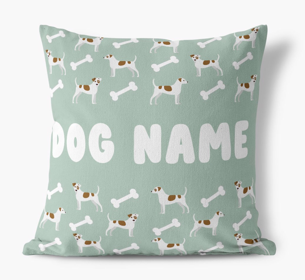 '{breedFullName} Icon Pattern And Name' - Personalized Canvas Pillow