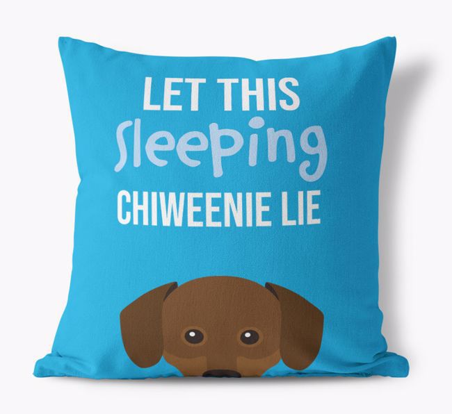 Let This Sleeping {breedShortName} Lie: Personalized Canvas Pillow