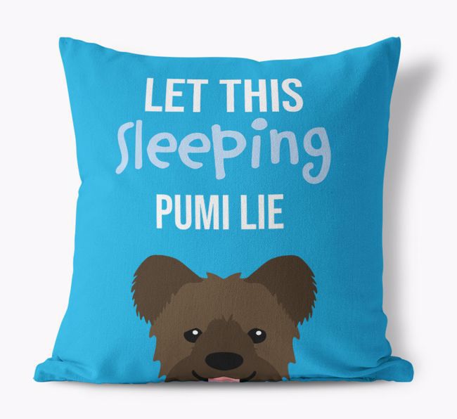 Let This Sleeping {breedShortName} Lie: Personalised Canvas Cushion