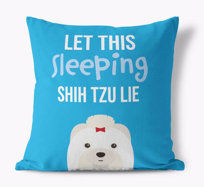 Let This Sleeping {breedShortName} Lie: Personalized Canvas Pillow