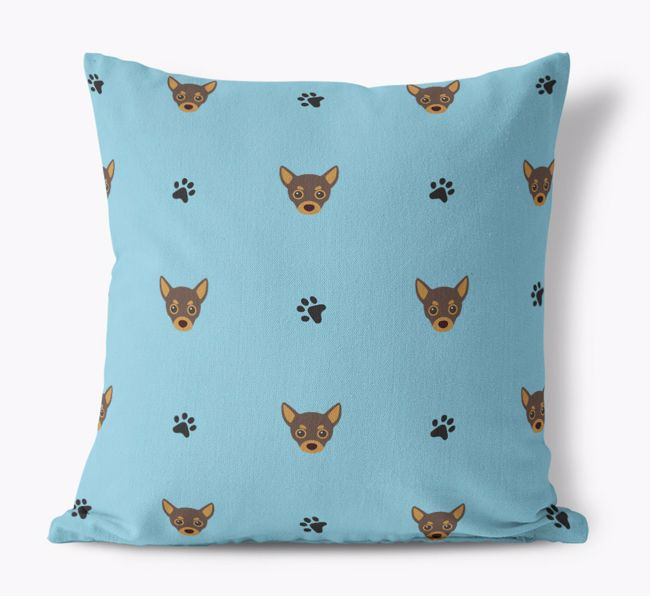 Paw Print Pattern: Personalised {breedFullName} Canvas Cushion