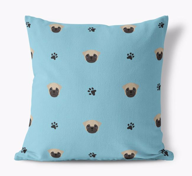 Paw Print Pattern: Personalized {breedFullName} Canvas Pillow