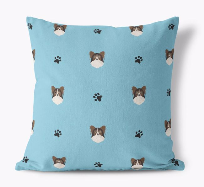Paw Print Pattern: Personalized {breedFullName} Canvas Pillow