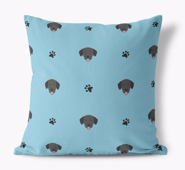 Paw Print Pattern: Personalized {breedFullName} Canvas Pillow