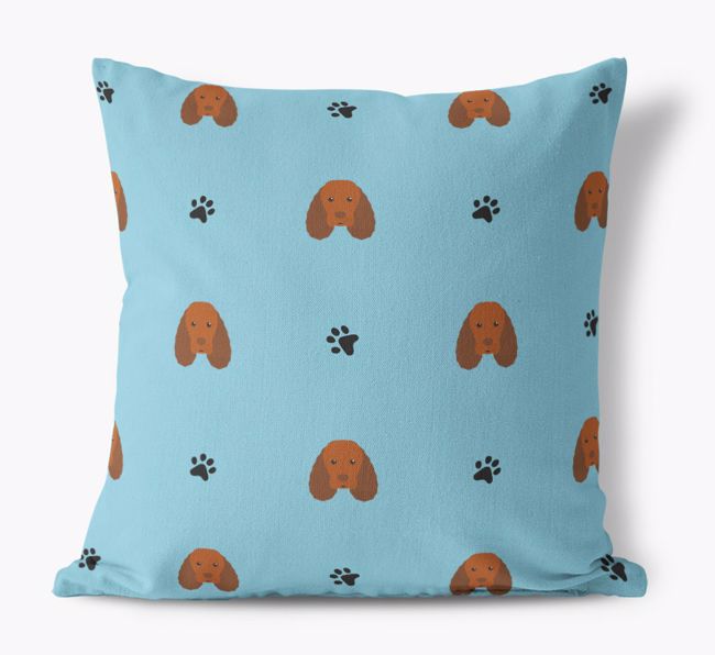 Paw Print Pattern: Personalized {breedFullName} Canvas Pillow