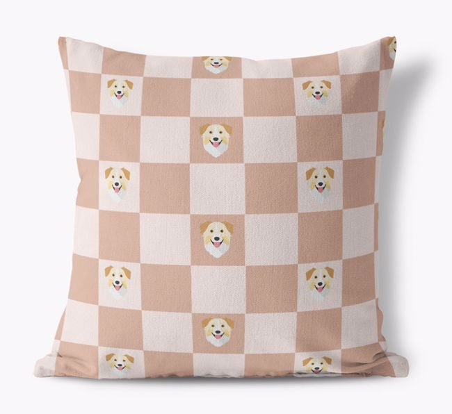 Checkered Pattern: Personalized {breedFullName} Canvas Pillow 