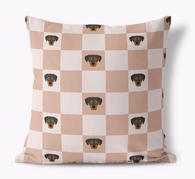 Checkered Pattern: Personalized {breedFullName} Canvas Pillow 