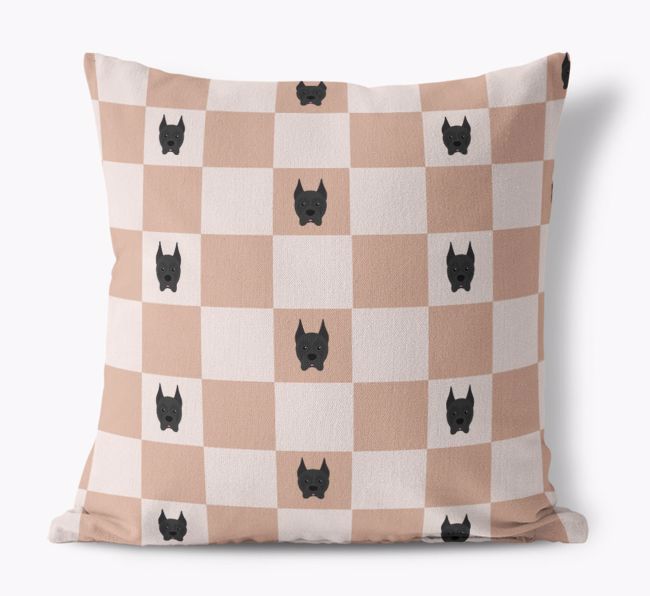 Checkered Pattern: Personalized {breedFullName} Canvas Pillow 