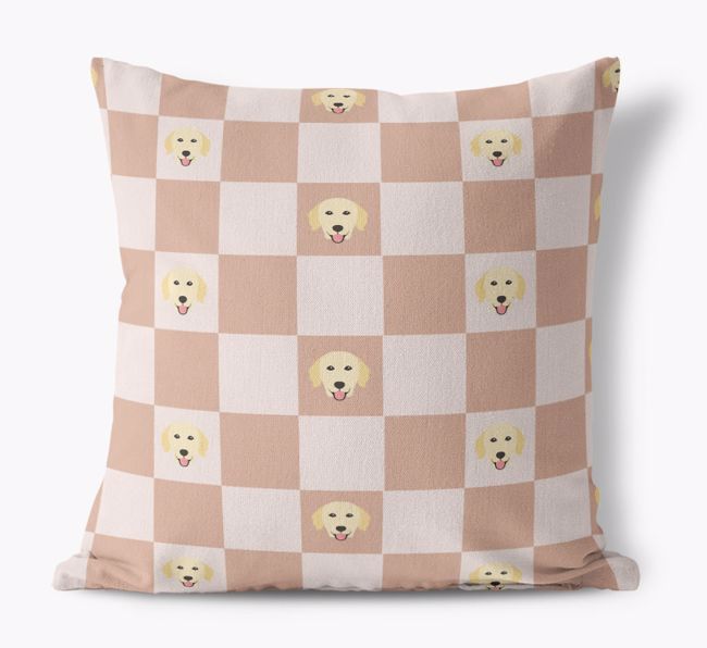 'Checkered {breedCommonName} Pattern' - Personalized Canvas Pillow