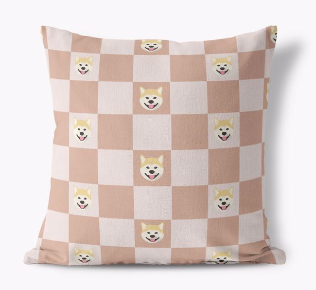 Checkered Pattern: Personalized {breedFullName} Canvas Pillow 