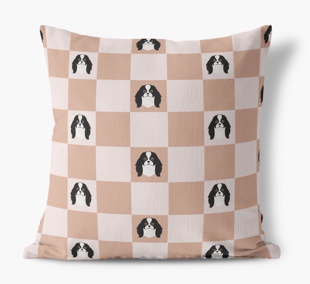 'Checkered {breedCommonName} Pattern' - Personalized Canvas Pillow