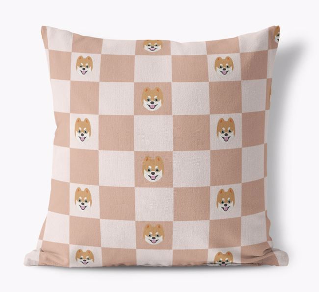 Checkered Pattern: Personalized {breedFullName} Canvas Pillow 