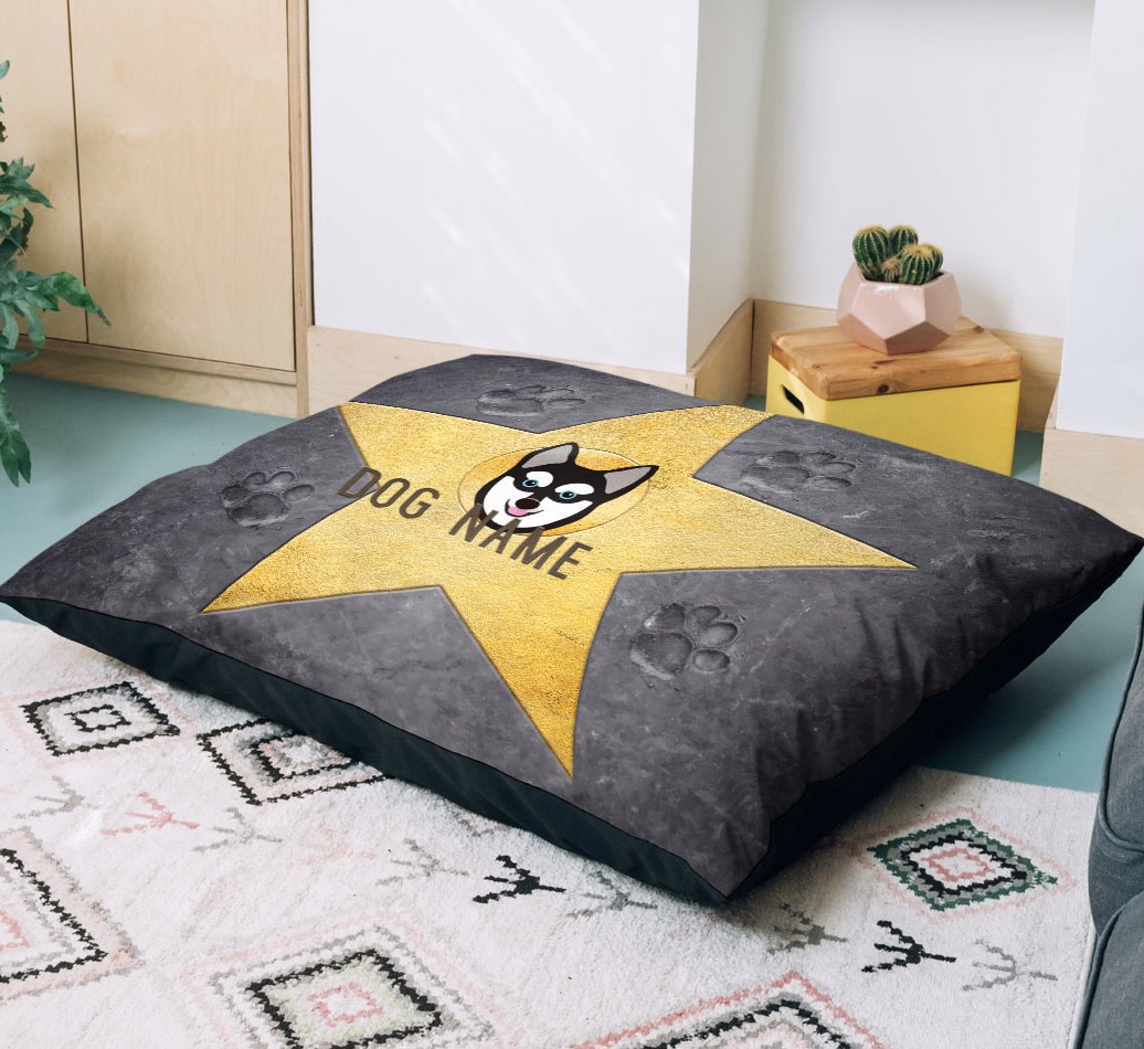 'Star of Fame' - Personalised Dog Bed - Lifestyle Image