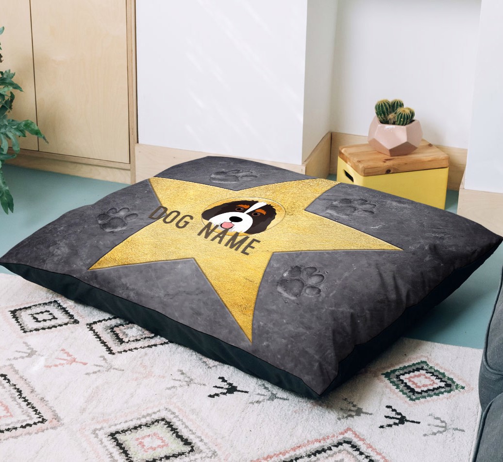 'Star of Fame' - Personalised Dog Bed - Lifestyle Image