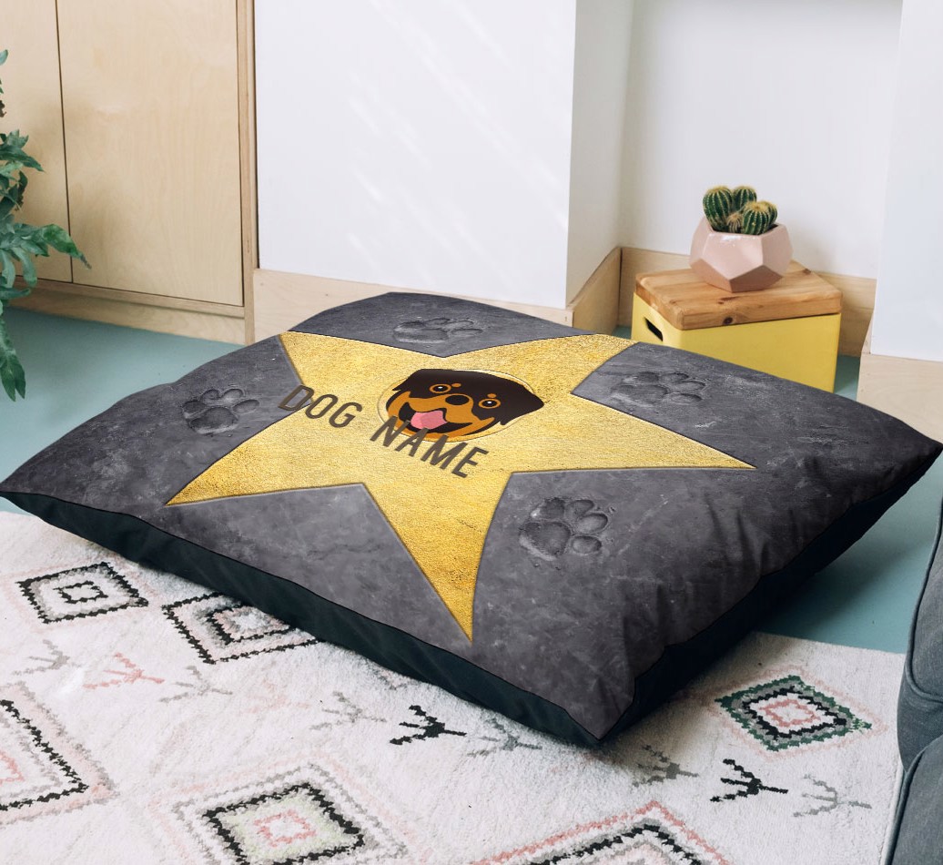 'Star of Fame' - Personalised Dog Bed - Lifestyle Image