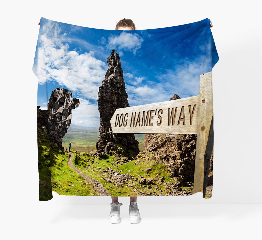 'Hiking Trail' - Personalised Blanket - Held by Person