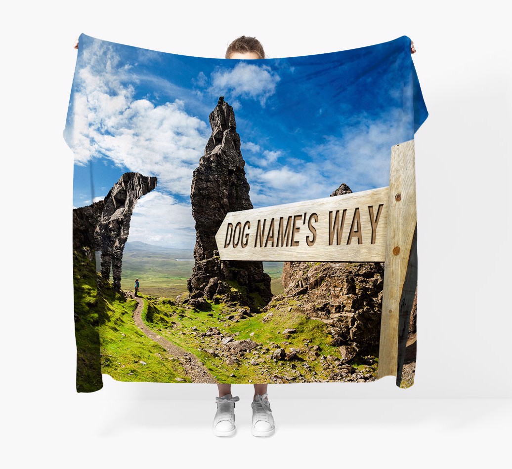 'Hiking Trail' - Personalised Blanket - Held by Person