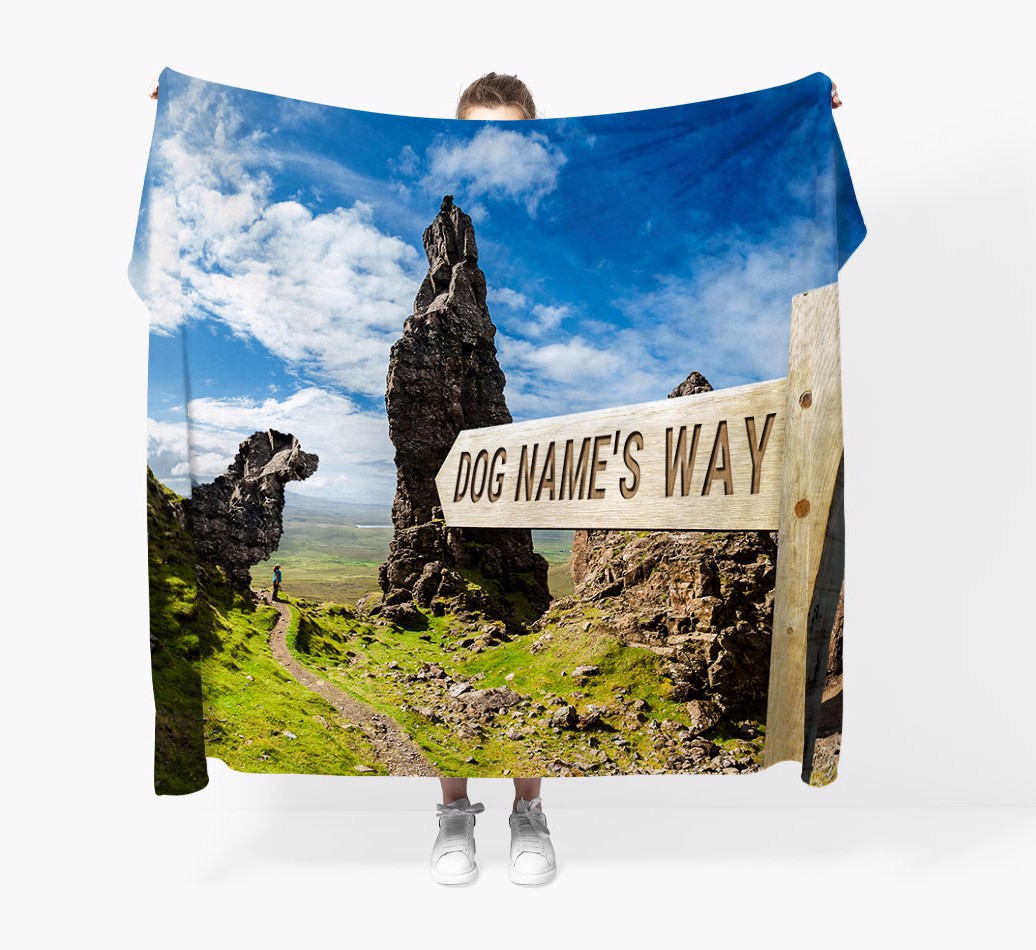 'Hiking Trail' - Personalised Blanket - Held by Person