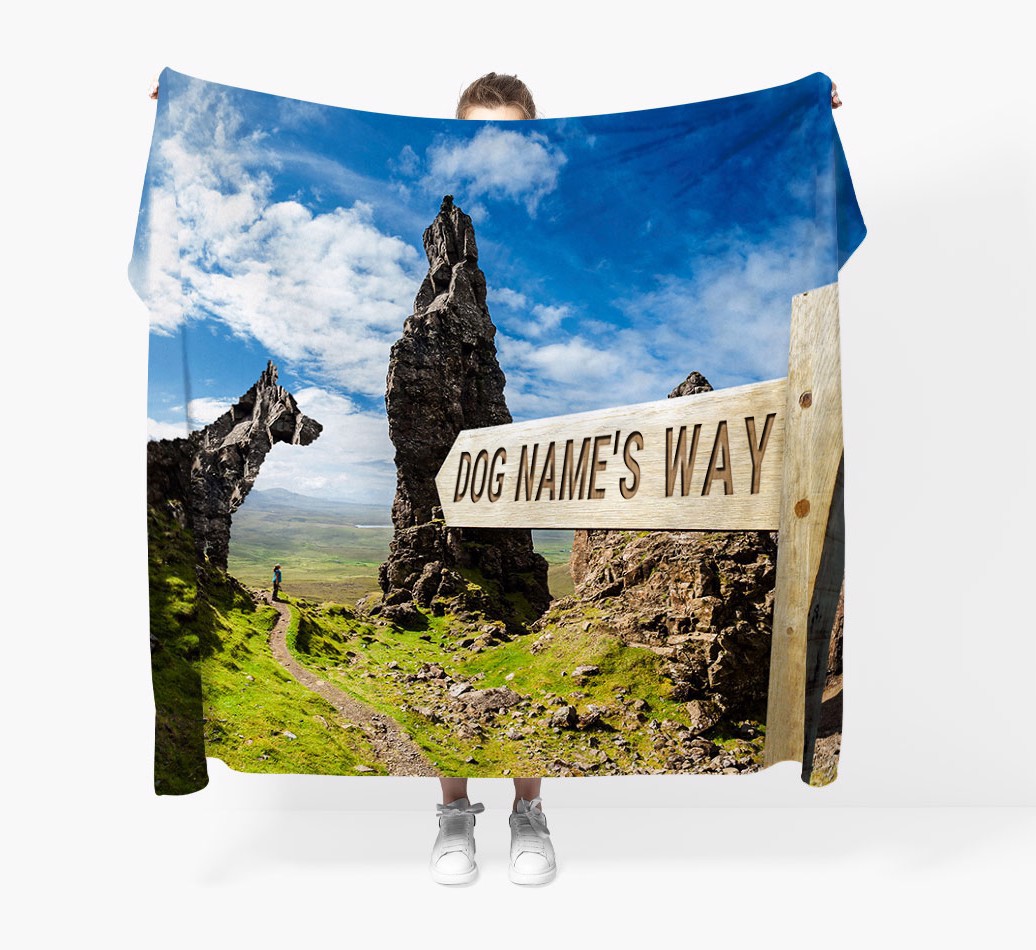 'Hiking Trail' - Personalised Blanket - Held by Person