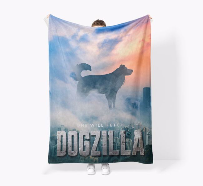 'Dogzilla' - Personalized {breedFullName} Blanket: Premium Sherpa Fleece