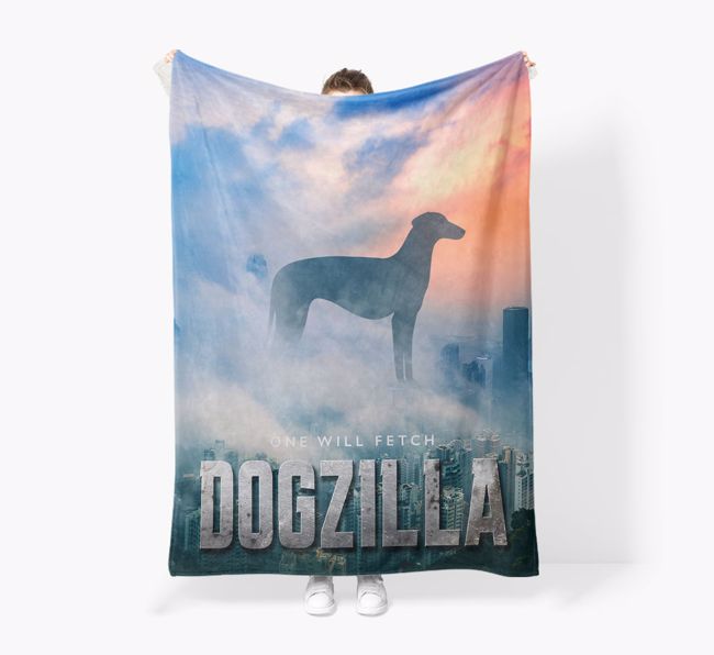 'Dogzilla' - Personalized {breedFullName} Blanket: Premium Sherpa Fleece