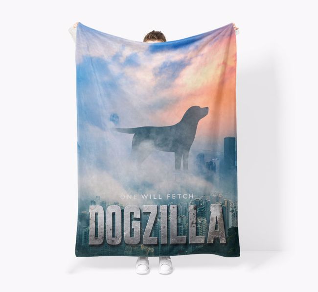 'Dogzilla' - Personalized {breedFullName} Blanket: Premium Sherpa Fleece