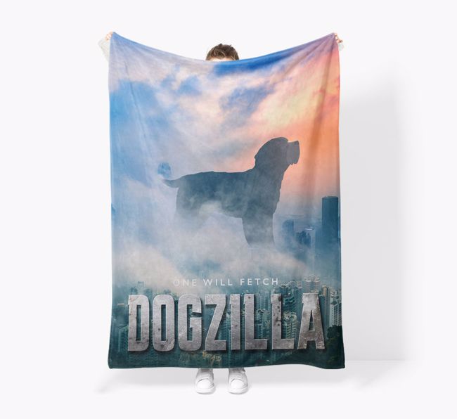 'Dogzilla' - Personalized {breedFullName} Blanket: Premium Sherpa Fleece