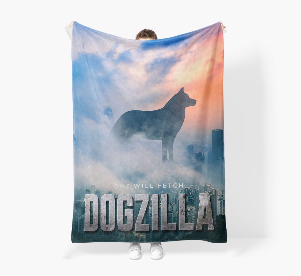 'Dogzilla' - Personalized Blanket - Held by Person