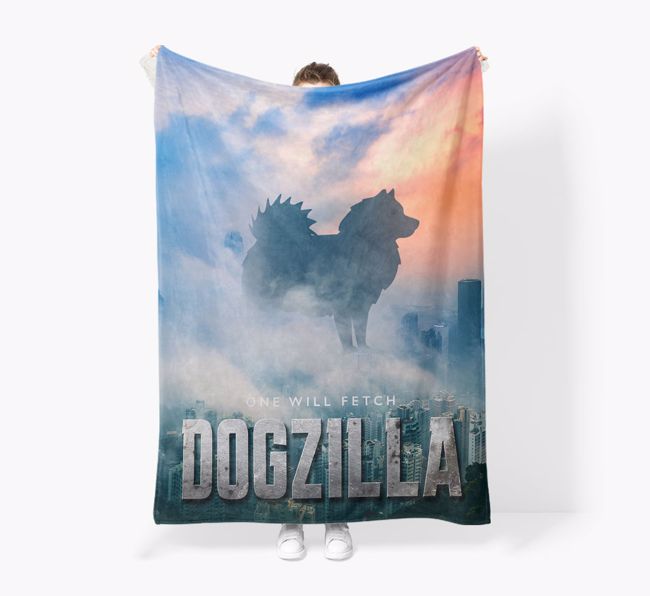 'Dogzilla' - Personalized {breedFullName} Blanket: Premium Sherpa Fleece