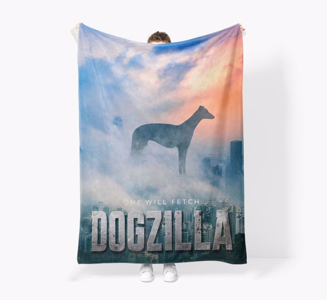 'Dogzilla' - Personalized {breedFullName} Blanket: Premium Sherpa Fleece