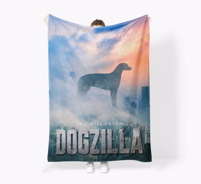 'Dogzilla' - Personalized {breedFullName} Blanket: Premium Sherpa Fleece