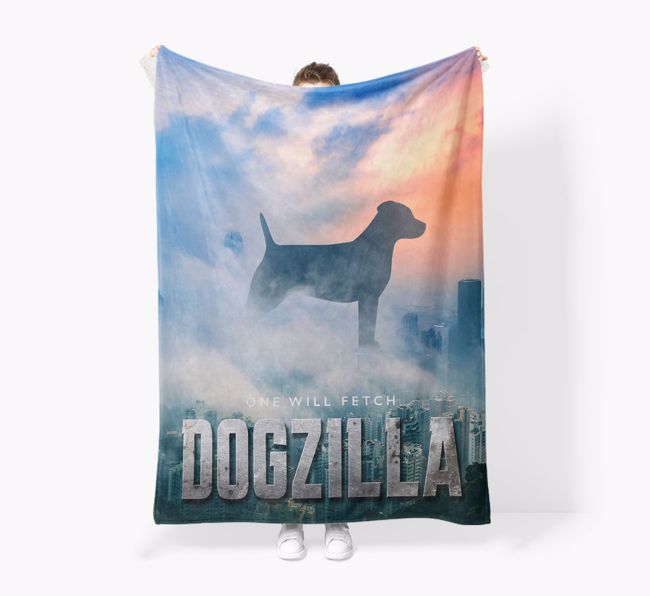 'Dogzilla' - Personalized {breedFullName} Blanket: Premium Sherpa Fleece