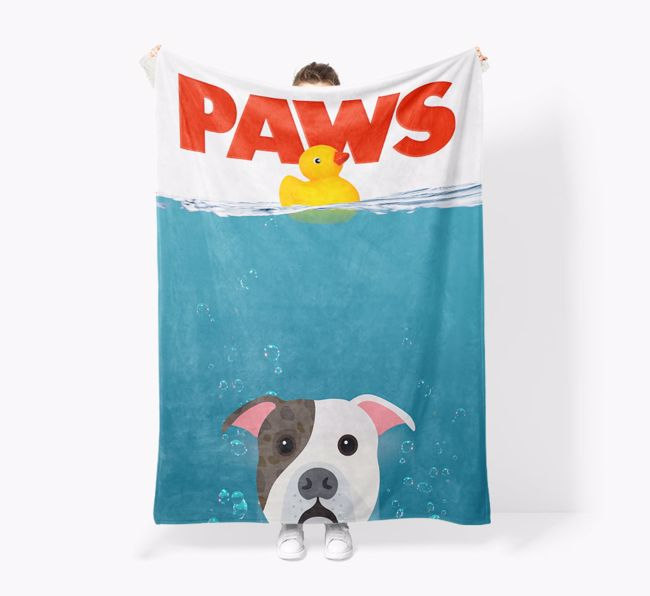 'Paws' - Personalized {breedFullName} Blanket: Premium Sherpa Fleece