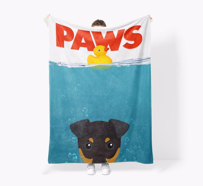 'Paws' - Personalized {breedFullName} Blanket: Premium Sherpa Fleece