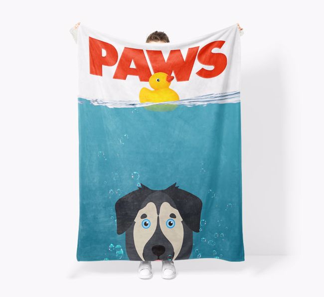 'Paws' - Personalized {breedFullName} Blanket: Premium Sherpa Fleece