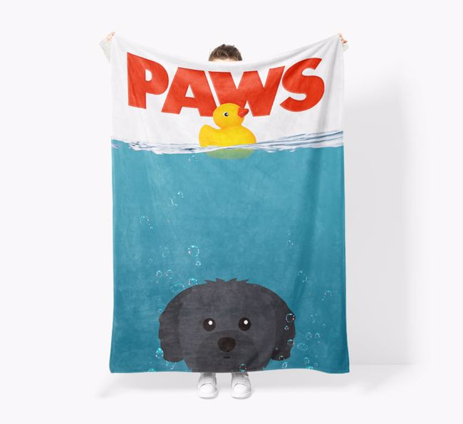 'Paws' - Personalized {breedFullName} Blanket: Premium Sherpa Fleece