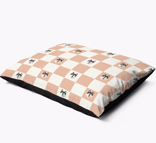 'Checkered Pattern' - Personalised {breedFullName} Dog Bed