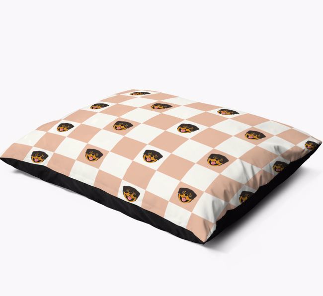 'Checkered Pattern' - Personalised {breedFullName} Dog Bed