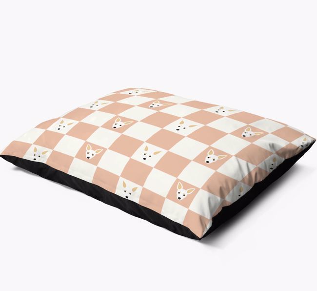 'Checkered Pattern' - Personalised {breedFullName} Dog Bed