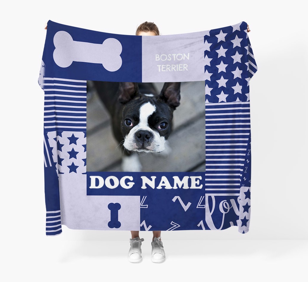 'Patchwork' - Personalized Photo Upload Blanket - Held by Person