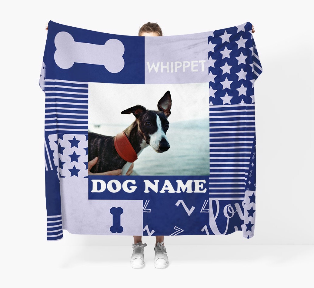 'Patchwork' - Personalized Photo Upload Blanket - Held by Person