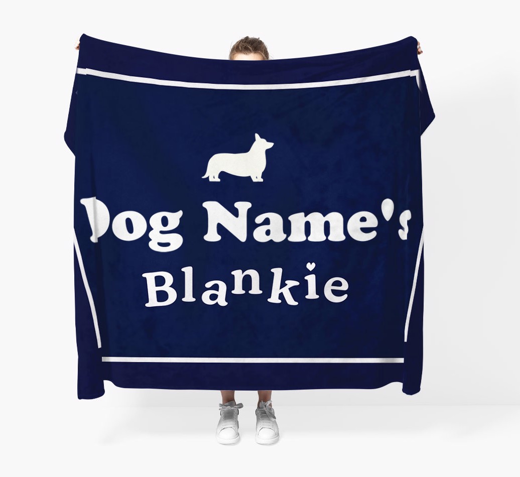 'Dog's Blankie' - Personalised Blanket - Held by Person