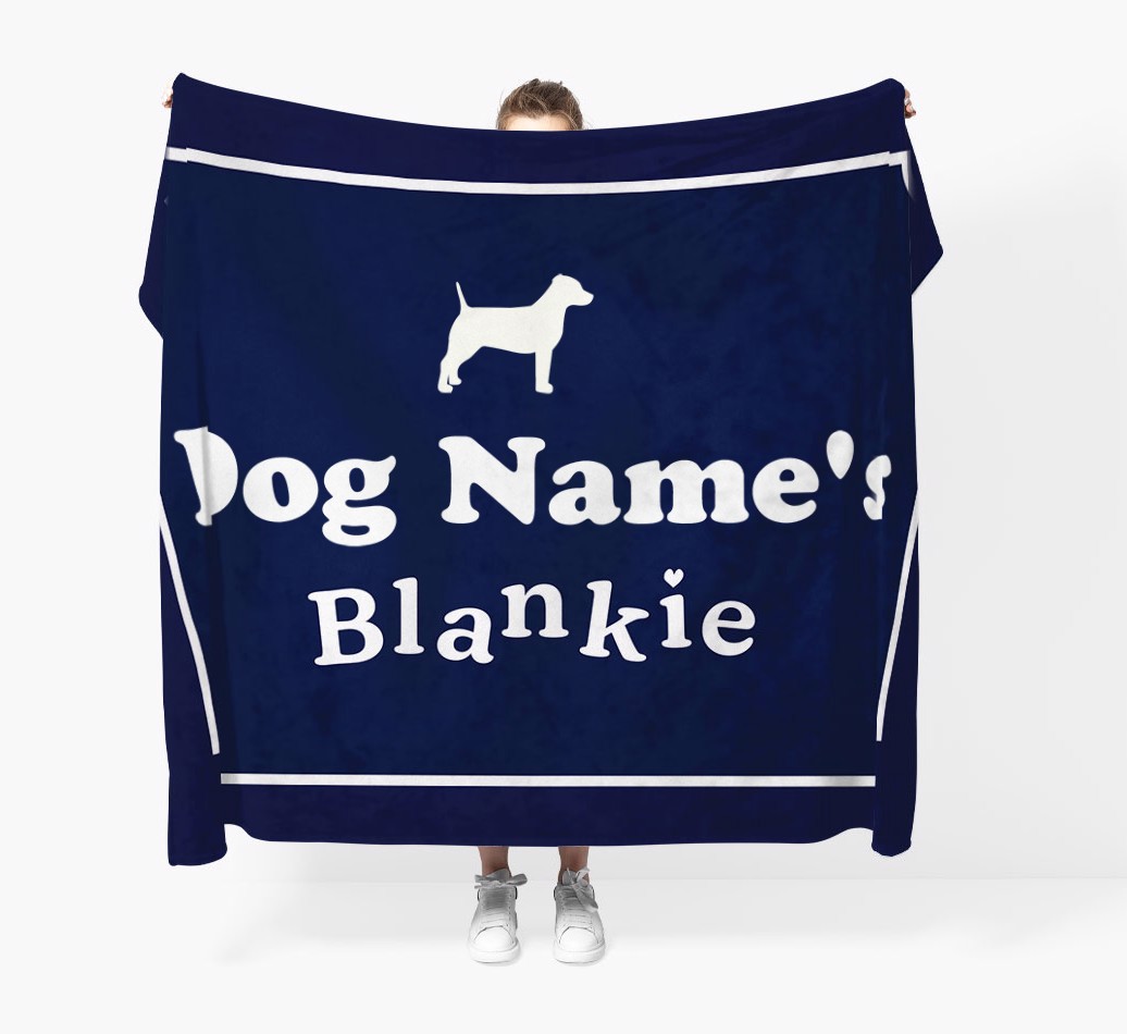 'Dog's Blankie' - Personalised Blanket - Held by Person