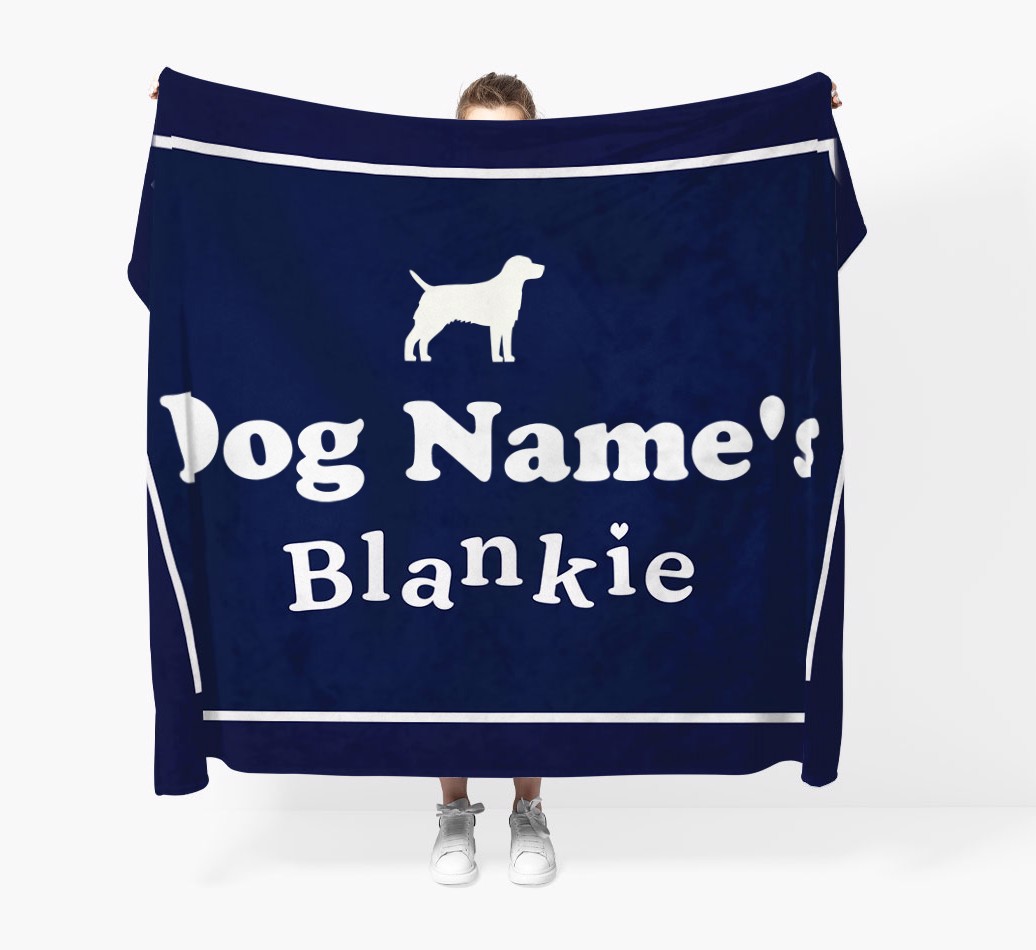 'Dog's Blankie' - Personalized Blanket - Held by Person