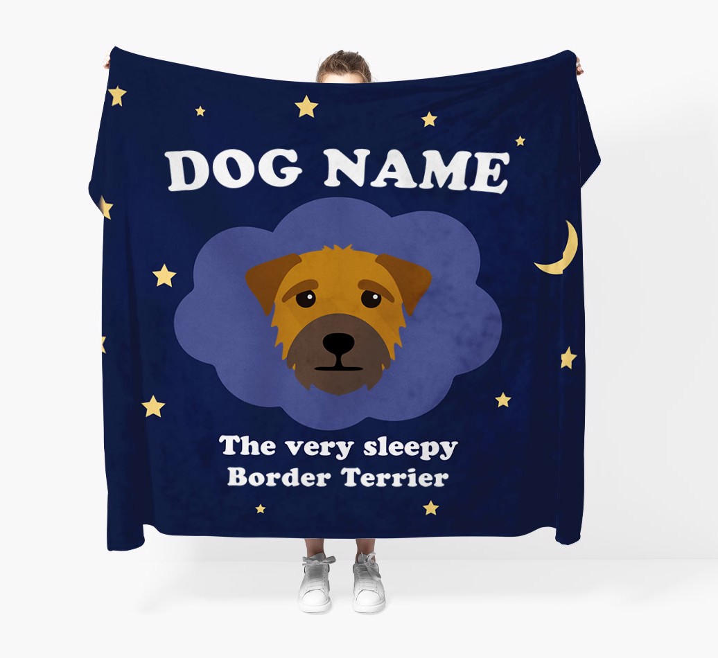 The Very Sleepy...: Personalized {breedCommonName} Throw Blanket - Held by Person