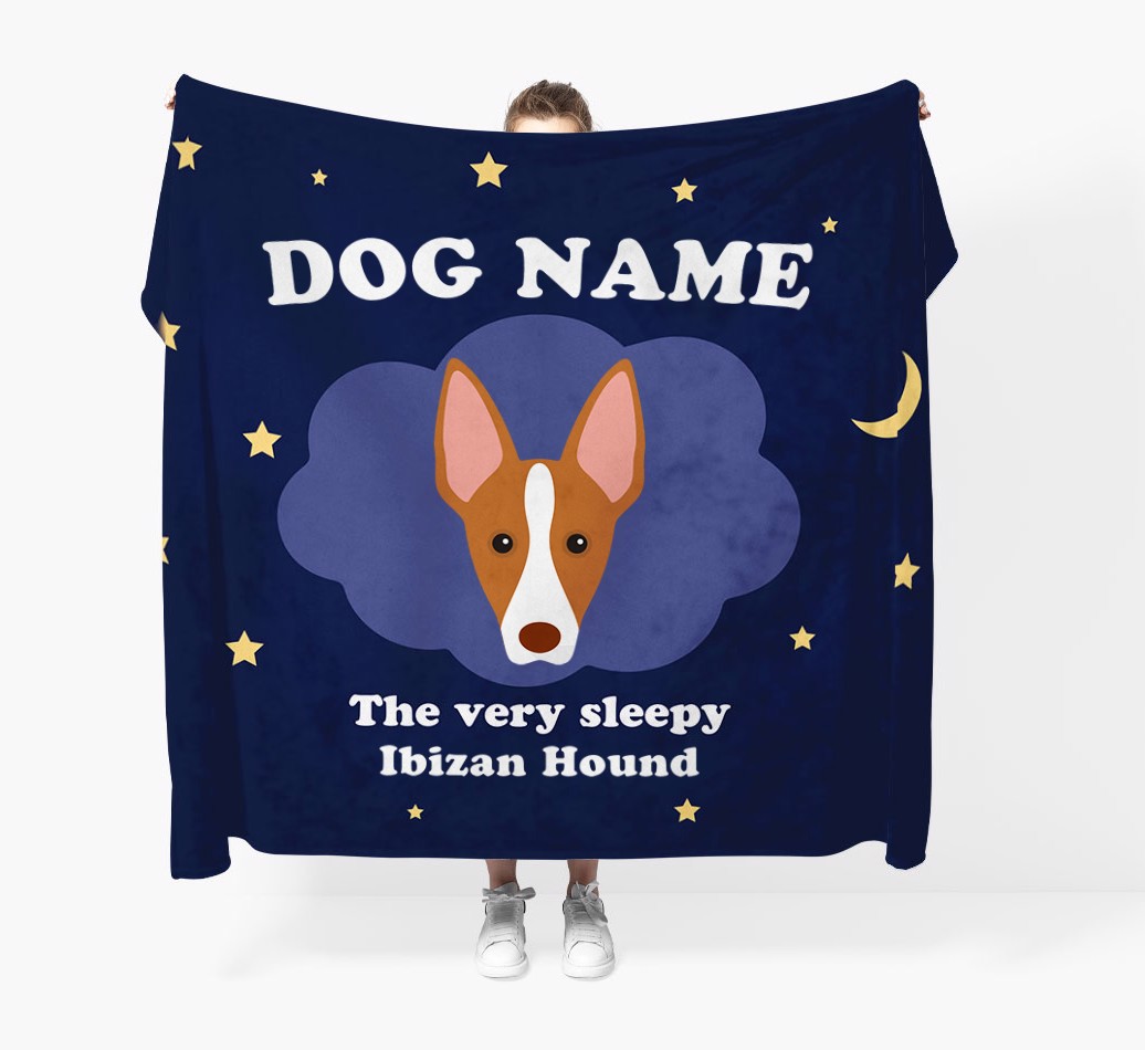 'Let This {breedCommonName} Sleep' - Personalised Blanket - Held by Person