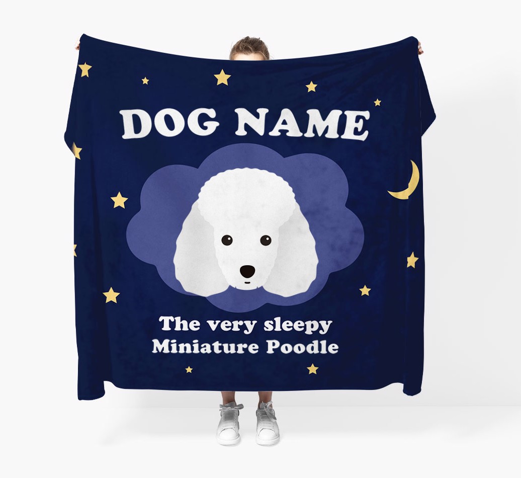 The Very Sleepy...: Personalized {breedCommonName} Throw Blanket - Held by Person